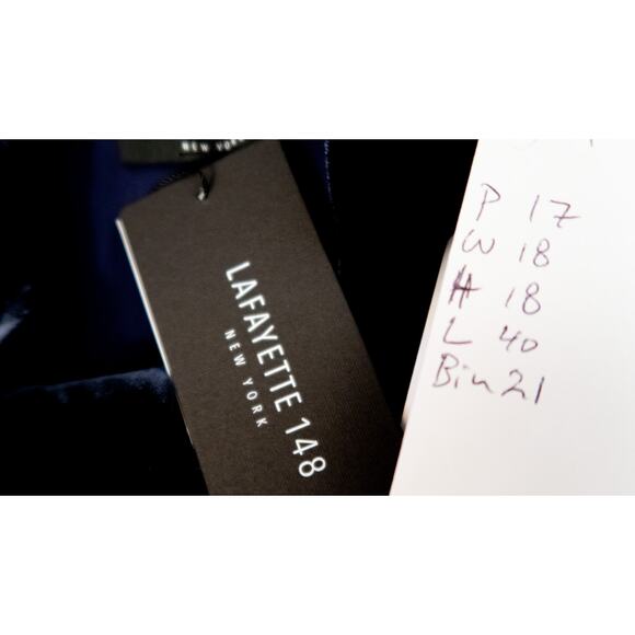 LAFAYETTE 148 Silk Velvet Navy Bow Sleeveless Mini Dress SMALL NWT $498 - Picture 11 of 13